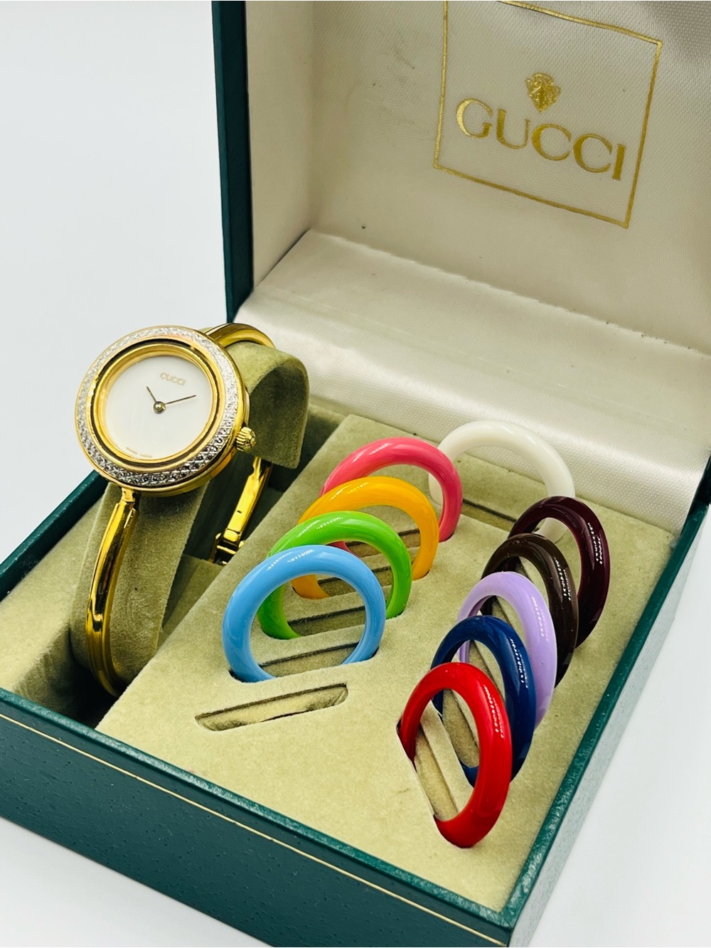 Gucci Gold-tone Ladies Watch with Interchangeable Color Bezels - Picture 2 of 16
